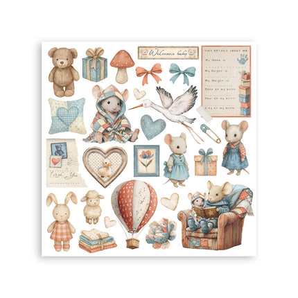 Rub-on Set cm 15,5x15,5 - 6 Seiten Baby