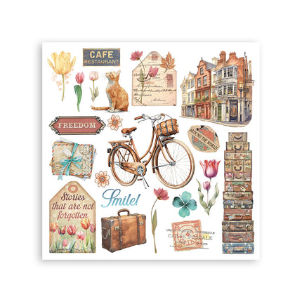 Rub-on Set cm 15,5x15,5 - 6 Seiten Art of Travelling