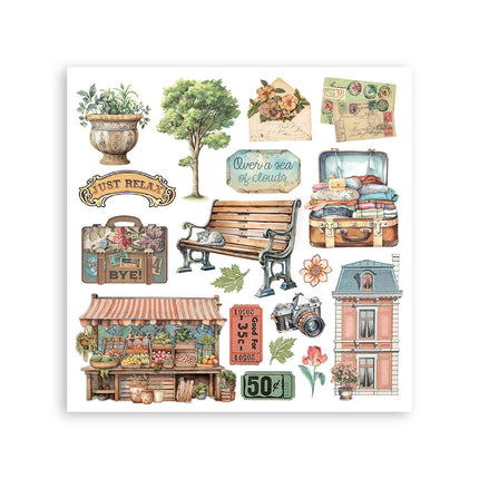 Rub-on Set cm 15,5x15,5 - 6 Seiten Art of Travelling