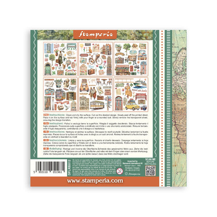 Rub-on Set cm 15,5x15,5 - 6 Seiten Art of Travelling