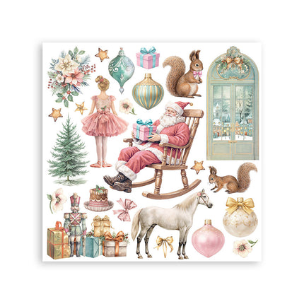 Printed Decorative Rub on kit for Art and Craft cm 15,5x15,5 - Winter Magic
