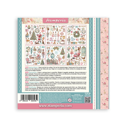 Printed Decorative Rub on kit for Art and Craft cm 15,5x15,5 - Winter Magic