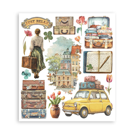 Rub-on Auswahl cm 20,5x23 6 Seiten - Art of Travelling