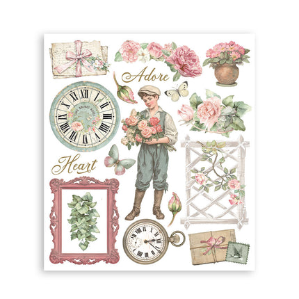 Bedruckte dekorative Rub-on Auswahl für Kunst und Handwerk cm 20,5x23 - House of Roses