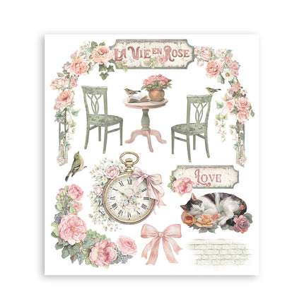 Bedruckte dekorative Rub-on Auswahl für Kunst und Handwerk cm 20,5x23 - House of Roses