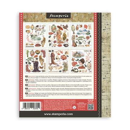 Bedruckte dekorative Rub-on Auswahl für Kunst und Handwerk cm 20,5x23 - Orientalischer Garten