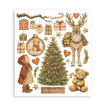 Printed Decorative Rub on selection for Art and Craft cm 20,5x23 - Silent Night