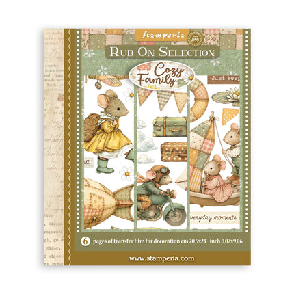 Printed Decorative Rub on selection for Art and Craft cm 20,5x23 - Cozy Family