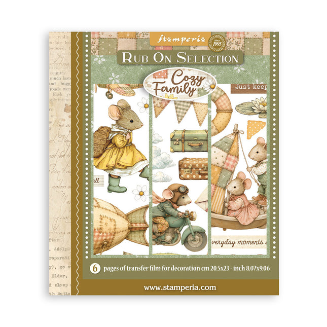 Printed Decorative Rub on selection for Art and Craft cm 20,5x23 - Cozy Family