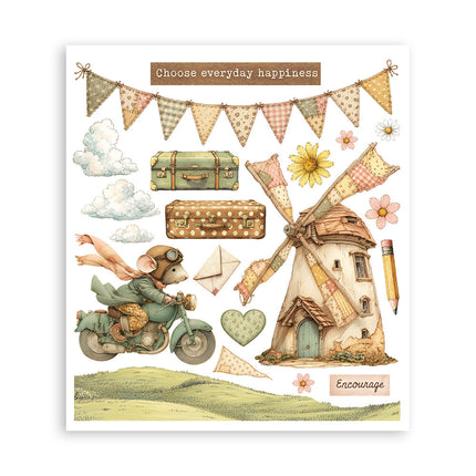 Printed Decorative Rub on selection for Art and Craft cm 20,5x23 - Cozy Family