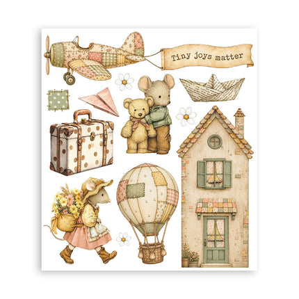 Printed Decorative Rub on selection for Art and Craft cm 20,5x23 - Cozy Family