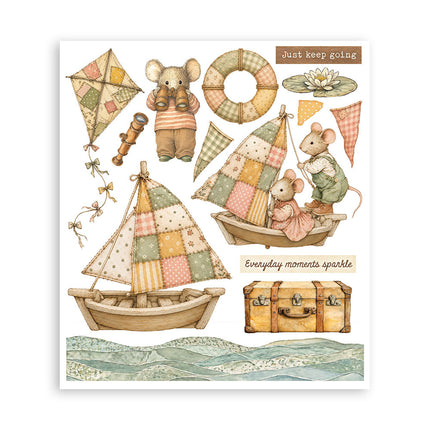Printed Decorative Rub on selection for Art and Craft cm 20,5x23 - Cozy Family