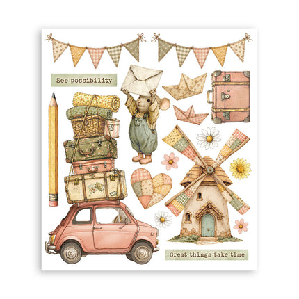 Printed Decorative Rub on selection for Art and Craft cm 20,5x23 - Cozy Family