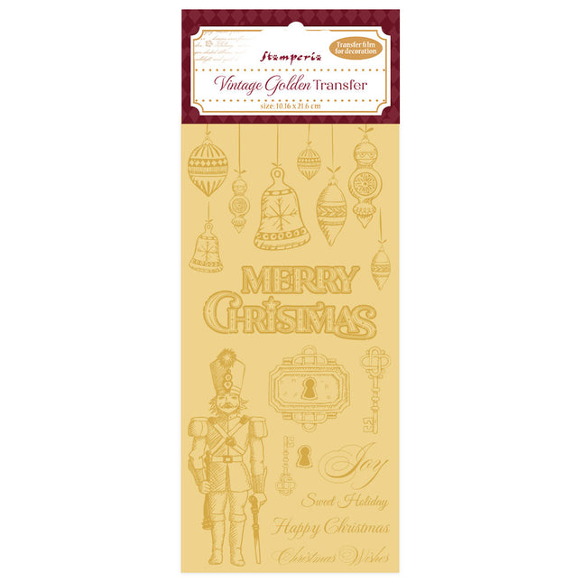 Vintage Gold Transfer cm 10,16x21,6 - Frohe Weihnachten