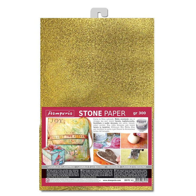 Steinpapier A4 Gold