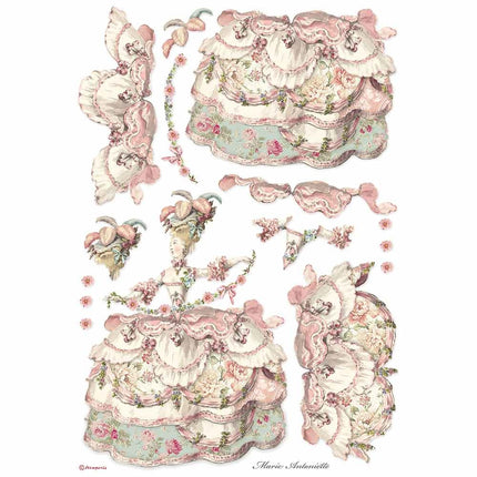A3 Reispapier gepackt Lady Pink
