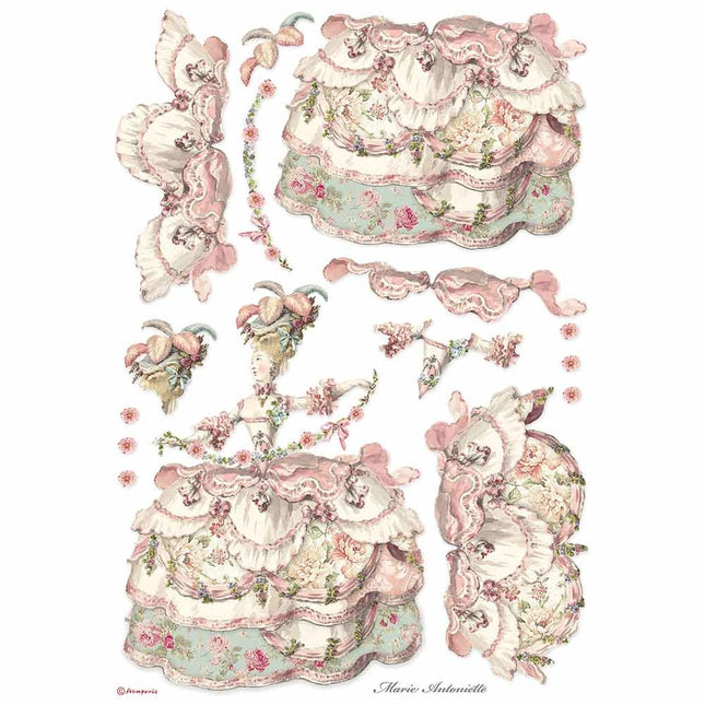 A3 Reispapier gepackt Lady Pink