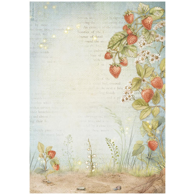 A4 Reispapier verpackt - Hidden Grove Erdbeeren