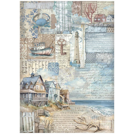 A4 Reispapier verpackt - Silent Sea Landschaft