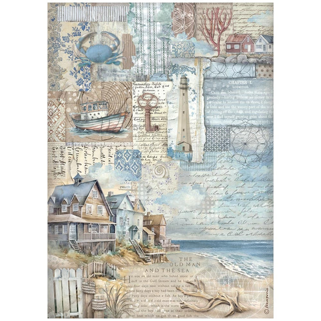 A4 Reispapier verpackt - Silent Sea Landschaft