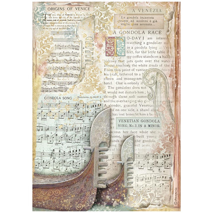 A4 Reispapier verpackt - Venice City of Art Gondel