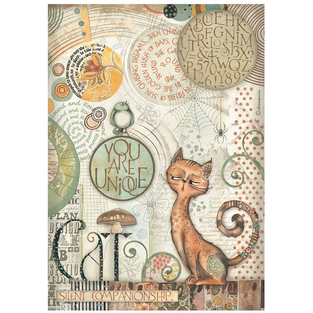 A4 Reispapier-Packung - Furry Friends Du bist einzigartig Katze