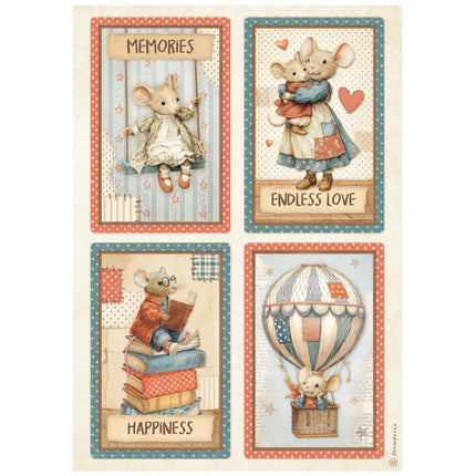 A4 Reispapier Pack - Familie 4 Karten  