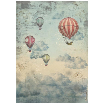 A4 Reispapier verpackt - Fantastische Reisen Heißluftballons