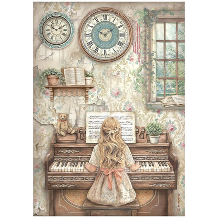 Bedrucktes A4 Reispapier für Kunst und Handwerk - Symphony Klavier