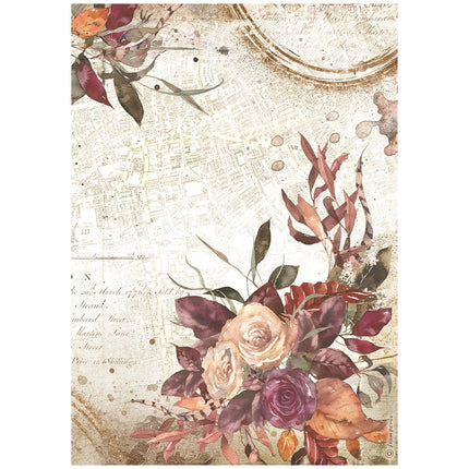 Printed A4 Rice paper for Art and Craft - Our Way bouquet