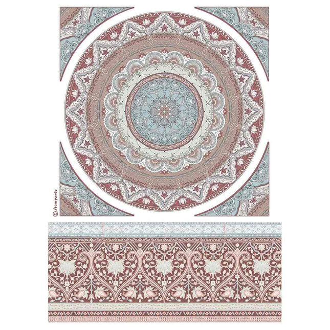 A4 Reispapier verpackt Mandala-Spitze