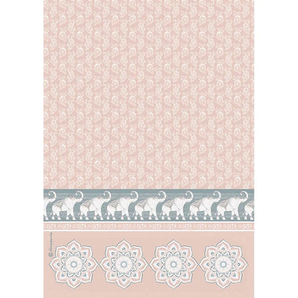 A4 Reispapier verpackt Elefanten rosa Hintergrund