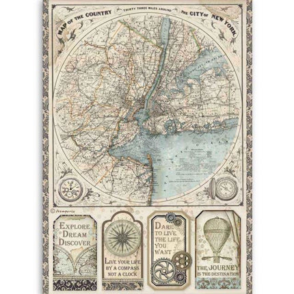 A4 Reispapier verpackt Sir Vagabond Karte von New York