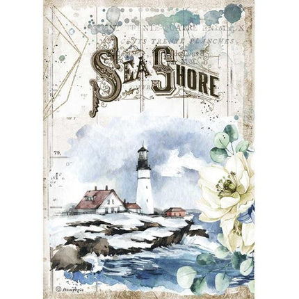 A4 Reispapier Packung - Romantischer Sea Dream Meeresufer