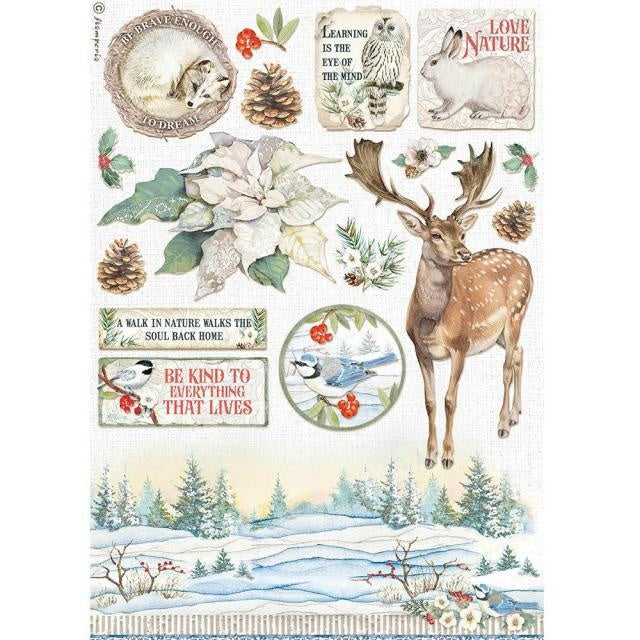 A4 Reispapier Packung - Wintergeschichten Weihnachtsstern
