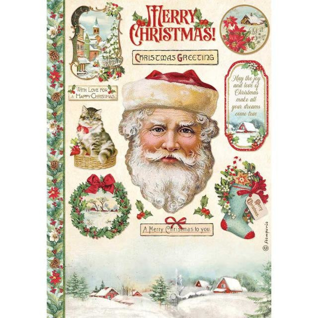 A4 Reispapier Packung - Klassischer Weihnachtsmann