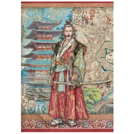 A4 Reispapier verpackt - Sir Vagabond in Japan Samurai