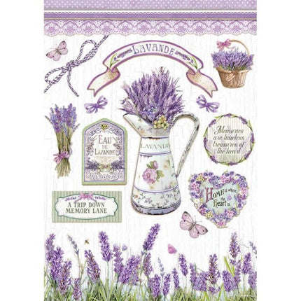A4 Reispapier verpackt - Lavendel