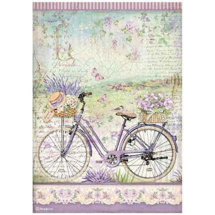 A4 Reispapier-Packung - Provence Fahrrad