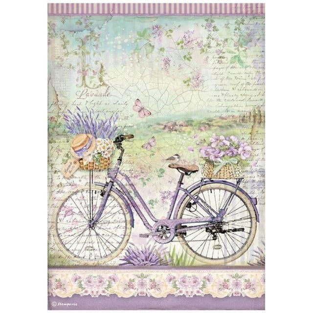A4 Reispapier-Packung - Provence Fahrrad