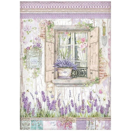 A4 Reispapier-Packung - Provence Fenster