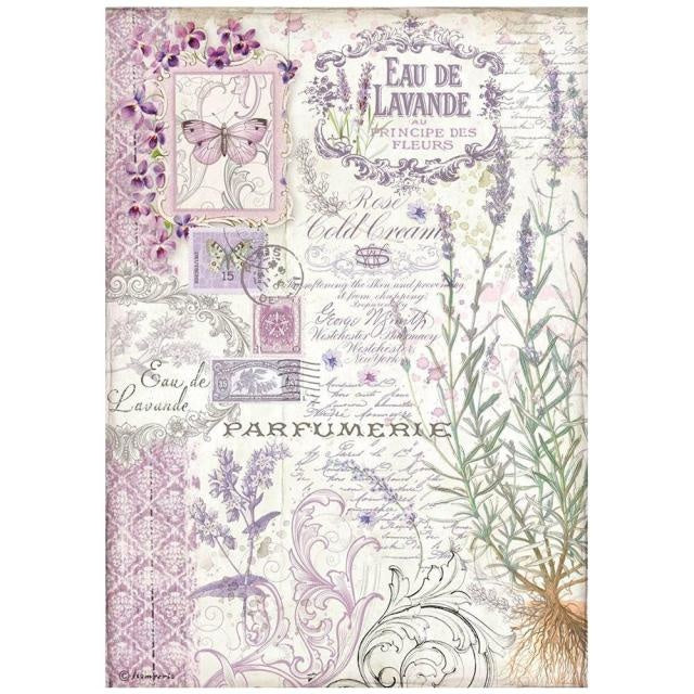 A4 Reispapier Packung - Provence Lavendelwasser
