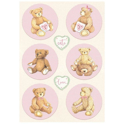 A4 Reispapier-Packung - DayDream Runden Bär Pink