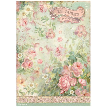 A4 Reispapier verpackt - Rose Parfum Le jardin des parfums