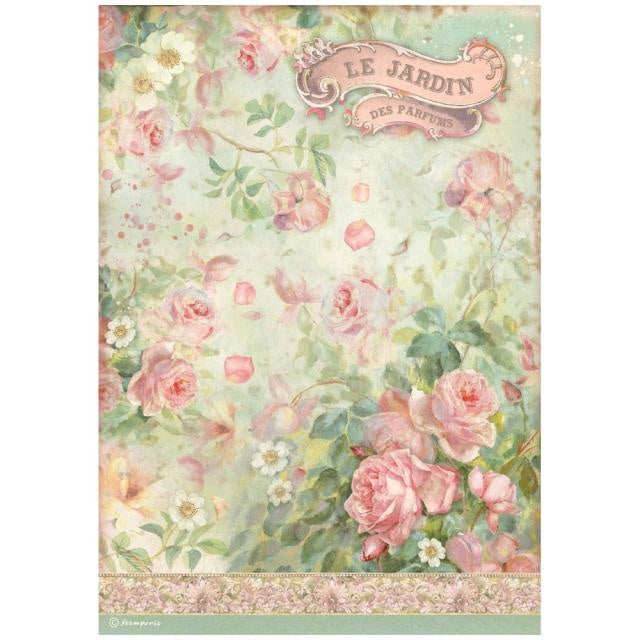 A4 Reispapier verpackt - Rose Parfum Le jardin des parfums