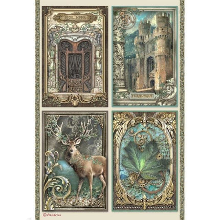 A4 Reispapier verpackt - Magic Forest Karten