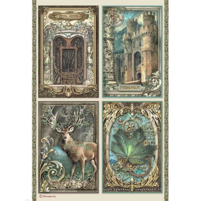 A4 Reispapier verpackt - Magic Forest Karten