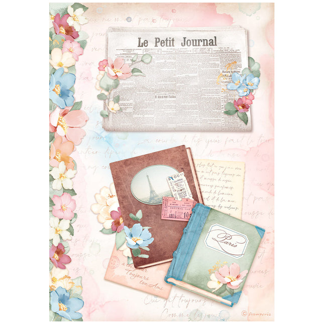 A4 Reispapier verpackt - Create Happiness Oh lá lá Le petit Journal