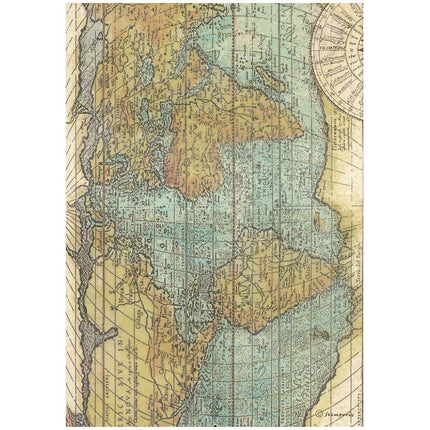 A4 Reispapier verpackt - Around the world Karte