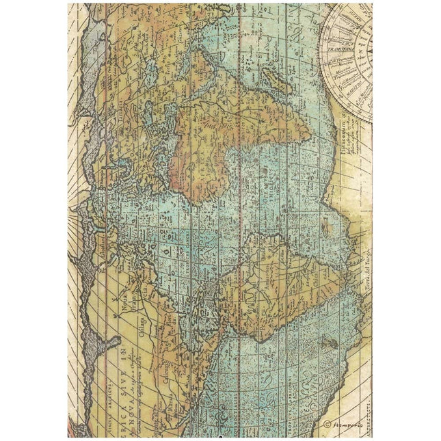 A4 Reispapier verpackt - Around the world Karte